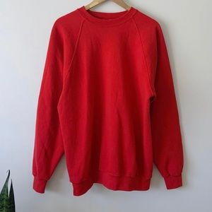 Vintage 1990’s Red Blank Crewneck Long Sleeve Sweatshirt PLUMA Size XL